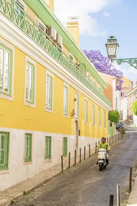 Framed Print : Colourful building in Bairro Alto, Lisbon, Portugal, Europe