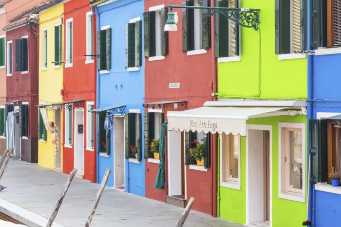 Framed Print : Colourful Buildings, Burano, Venice, Italy Framed Print : Colourful Buildings, Burano, Venice, Italy