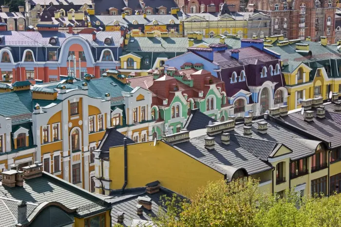 Framed Print : Colourful buildings in a new residential area of Kiev, Ukraine Framed Print : Colourful buildings in a new residential area of Kiev, Ukraine