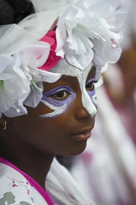 Framed Print : Colourful costumes in the Notting Hill Carnival