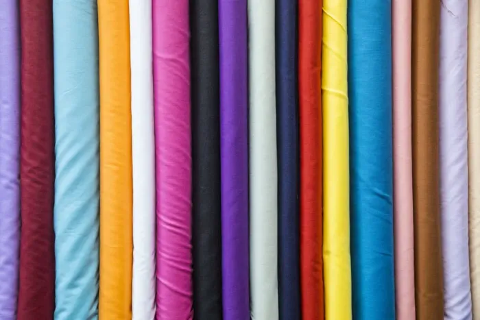 Framed Print : Colourful cotton fabrics for sale in Souk Waqif, Doha, Qatar