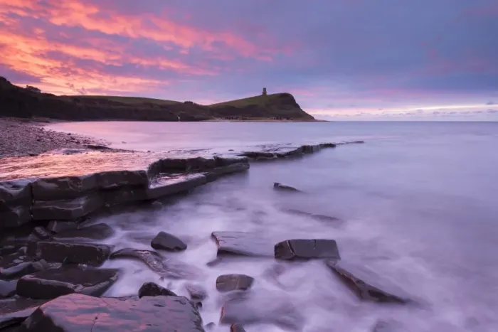 Framed Print : Colourful dawn sky above Kimmeridge Bay on the Jurassic Coast, Dorset, England. Winter Framed Print : Colourful dawn sky above Kimmeridge Bay on the Jurassic Coast, Dorset, England. Winter
