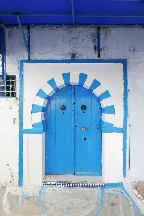 Framed Print : Colourful door, Hammamet, Tunisia