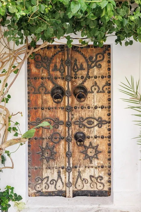 Framed Print : Colourful door, Hammamet, Tunisia