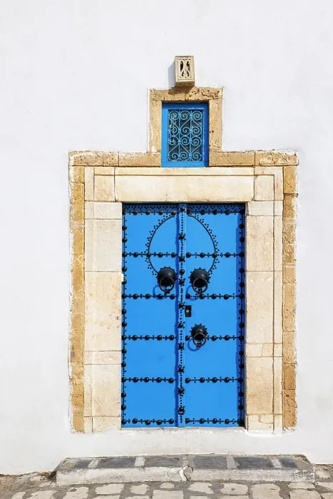 Framed Print : Colourful door, Sidi Bou Said, Tunisia Framed Print : Colourful door, Sidi Bou Said, Tunisia