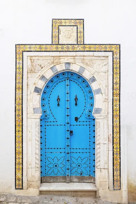 Framed Print : Colourful door, Sidi Bou Said, Tunisia Framed Print : Colourful door, Sidi Bou Said, Tunisia