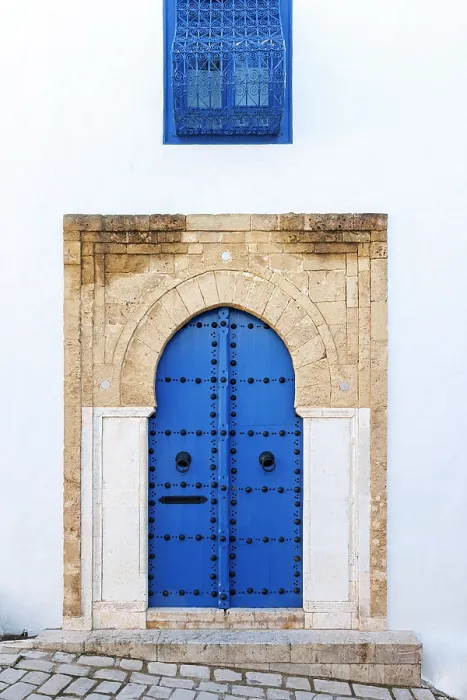 Framed Print : Colourful door, Sidi Bou Said, Tunisia Framed Print : Colourful door, Sidi Bou Said, Tunisia