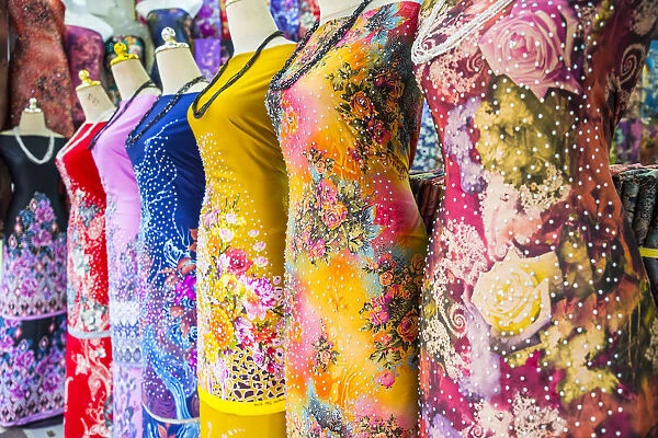 Colourful dresses in shop, Little India, Kuala Lumpur, Malaysia
