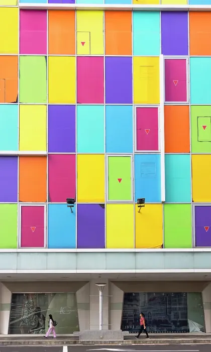 Framed Print : Colourful exterior of store, , Ximen, Taipei, Taiwan Framed Print : Colourful exterior of store, , Ximen, Taipei, Taiwan
