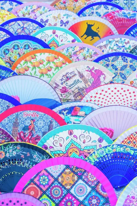 Framed Print : Colourful fans, Plaza Espana, Seville, Andalusia, Spain Framed Print : Colourful fans, Plaza Espana, Seville, Andalusia, Spain