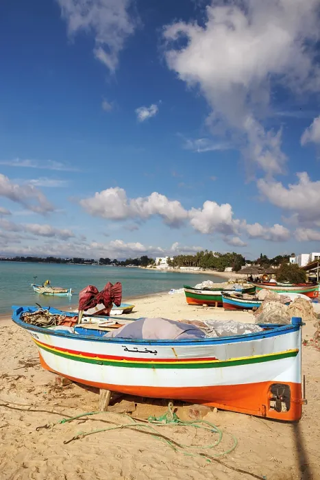 Framed Print : Colourful fishing boats, Hammamet, Tunisia Framed Print : Colourful fishing boats, Hammamet, Tunisia