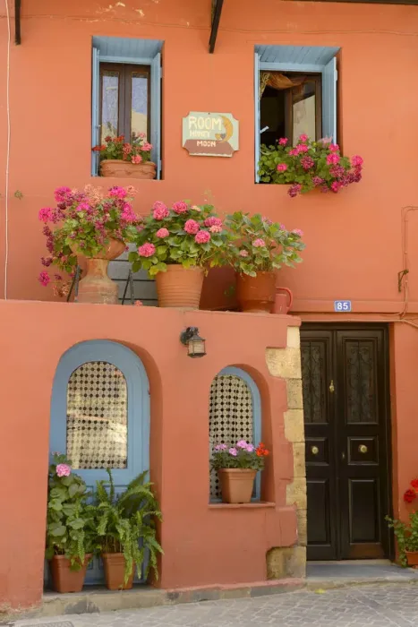 Framed Print : Colourful House in Chania, Crete, Greece, Europe Framed Print : Colourful House in Chania, Crete, Greece, Europe
