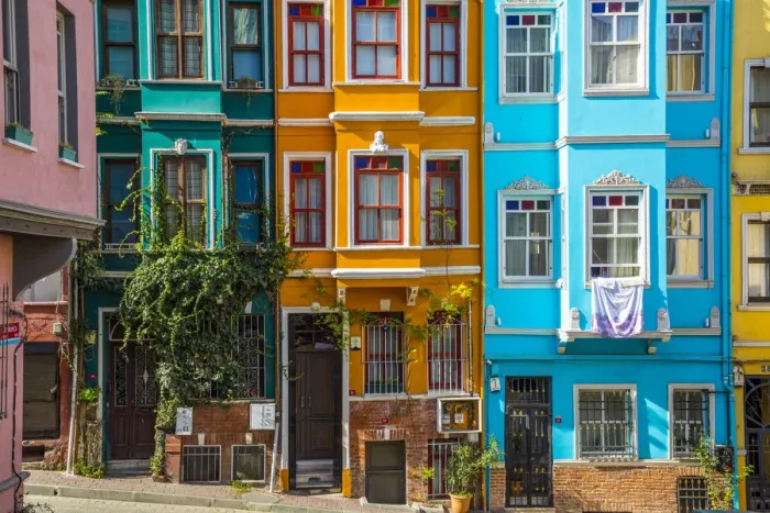 Framed Print : Colourful houses, Balat district, Istanbul, Turkey Framed Print : Colourful houses, Balat district, Istanbul, Turkey