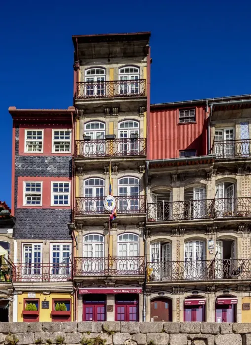 Framed Print : Colourful houses at Cais da Estiva, Porto, Portugal Framed Print : Colourful houses at Cais da Estiva, Porto, Portugal