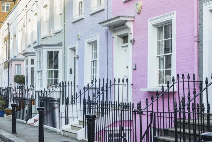 Framed Print : Colourful houses, Chelsea, London, England, UK