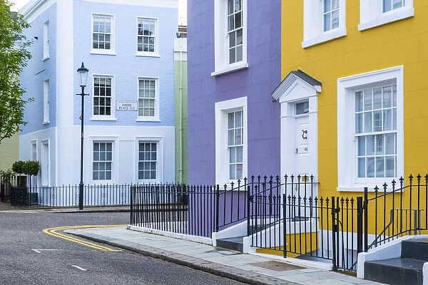 Colourful houses, Kensington, London, England, UK