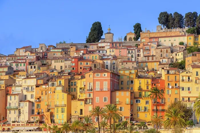 Framed Print : Colourful houses of Menton old town, Menton, Provence-Alpes-Cote d'Azur, France Framed Print : Colourful houses of Menton old town, Menton, Provence-Alpes-Cote d'Azur, France