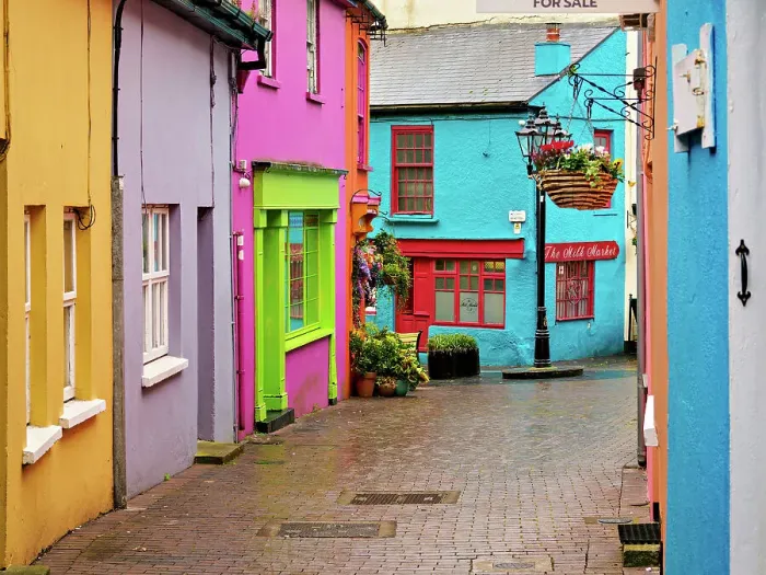 Framed Print : Colourful houses at Newman's Mall, Kinsale, County Cork, Ireland Framed Print : Colourful houses at Newman's Mall, Kinsale, County Cork, Ireland