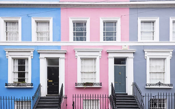 Colourful houses in Notting Hill, London, England