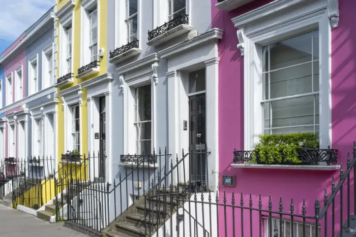 Framed Print : Colourful houses in Notting Hill, London, England, UK Framed Print : Colourful houses in Notting Hill, London, England, UK