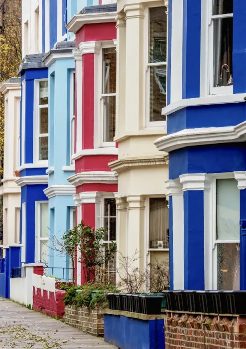 Framed Print : Colourful Houses on Portobello Square, Notting Hill, London, England, United Kingdom Framed Print : Colourful Houses on Portobello Square, Notting Hill, London, England, United Kingdom