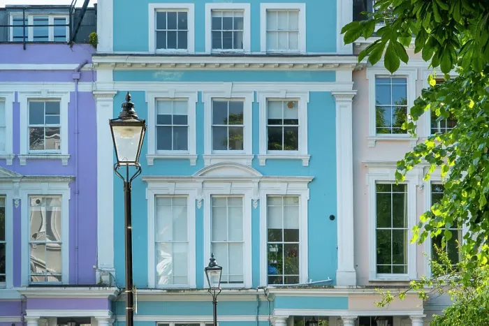 Framed Print : Colourful houses in Primrose Hill, London, England, UK