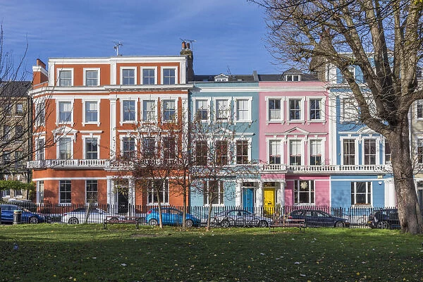 Colourful houses in Primrose Hill, London, England, UK