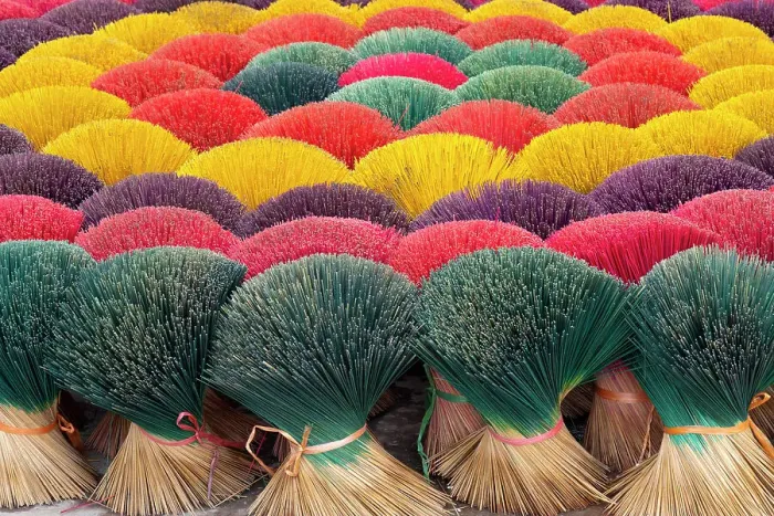 Framed Print : Colourful Incense sticks being dried, Quang Phu Cau village, Hanoi Province, Vietnam Framed Print : Colourful Incense sticks being dried, Quang Phu Cau village, Hanoi Province, Vietnam