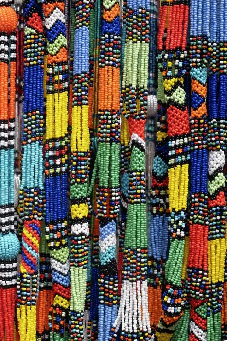 Framed Print : Colourful necklaces made of beads, Market in Franschhoek, Western Cape, South Africa Framed Print : Colourful necklaces made of beads, Market in Franschhoek, Western Cape, South Africa