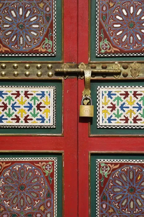 Framed Print : A colourful painted doorway in the old medina of Casablanca Framed Print : A colourful painted doorway in the old medina of Casablanca