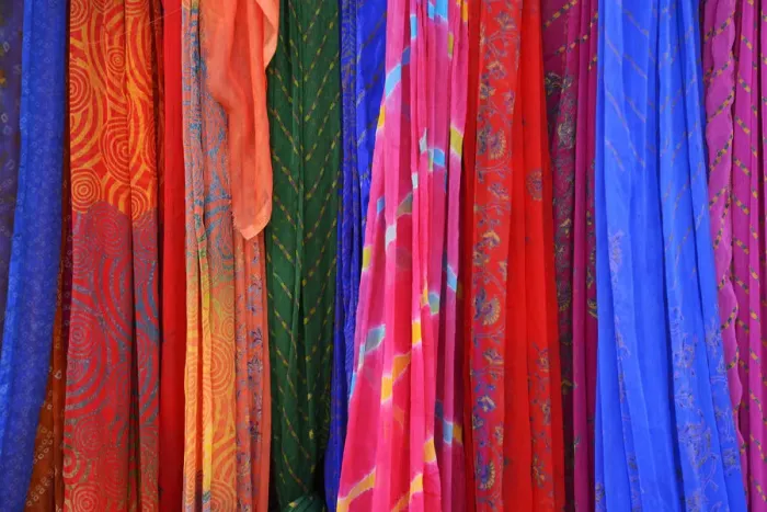 Framed Print : Colourful scarfs for sale in a Market, Mount Abu, Rajasthan, India, Asia Framed Print : Colourful scarfs for sale in a Market, Mount Abu, Rajasthan, India, Asia