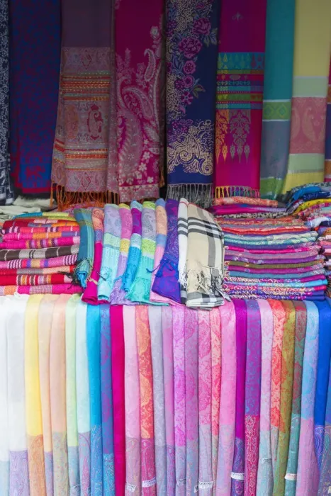 Framed Print : Colourful scarves, Yangshuo, Guangxi, China Framed Print : Colourful scarves, Yangshuo, Guangxi, China