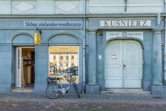 Framed Print : Colourful shops in Bielsko Biala, Silesian Voivodeship, Poland