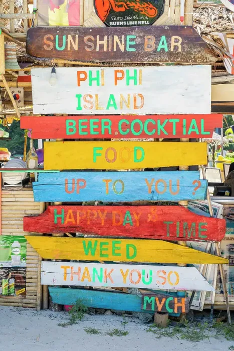 Framed Print : Colourful signage at a bar on Phi Phi Don, Krabi, Thailand Framed Print : Colourful signage at a bar on Phi Phi Don, Krabi, Thailand