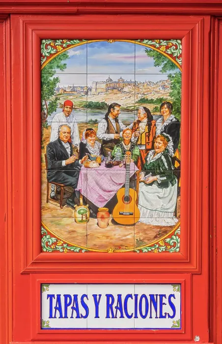 Framed Print : Colourful signage outside a restaurant in Madrid, Spain Framed Print : Colourful signage outside a restaurant in Madrid, Spain