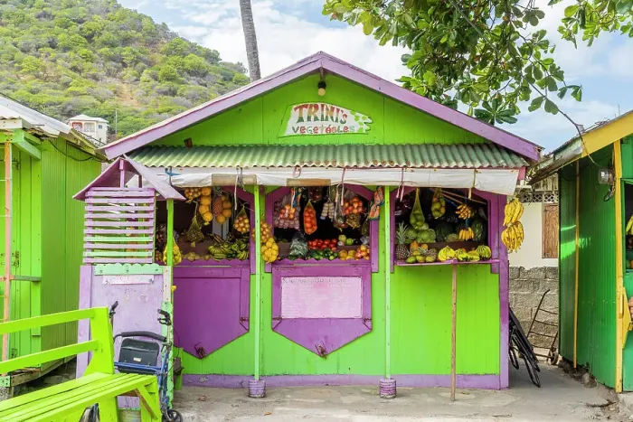 Framed Print : Colourful store, Union Island, Grenadines, Saint Vincent and the Grenadines Islands, Caribbean