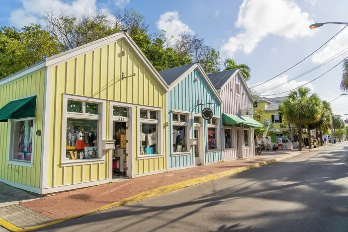 Framed Print : Colourful stores, Key West, Florida, USA Framed Print : Colourful stores, Key West, Florida, USA
