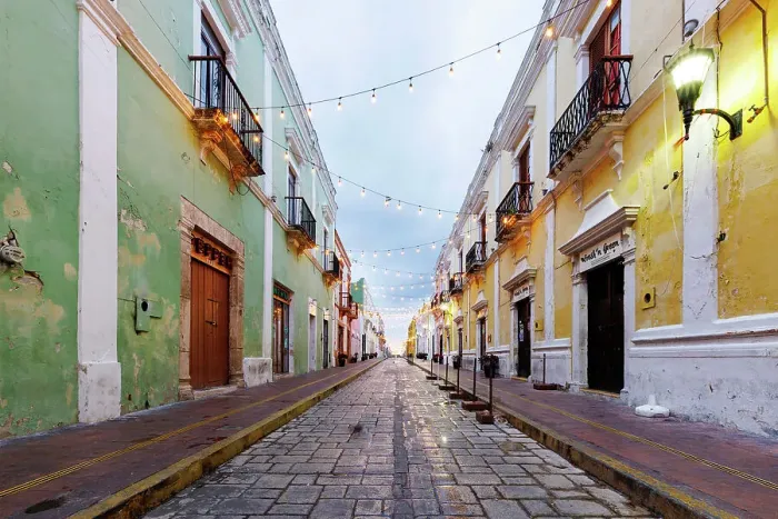 Framed Print : Colourful street, Campeche, Yucatan Peninsula, Mexico Framed Print : Colourful street, Campeche, Yucatan Peninsula, Mexico