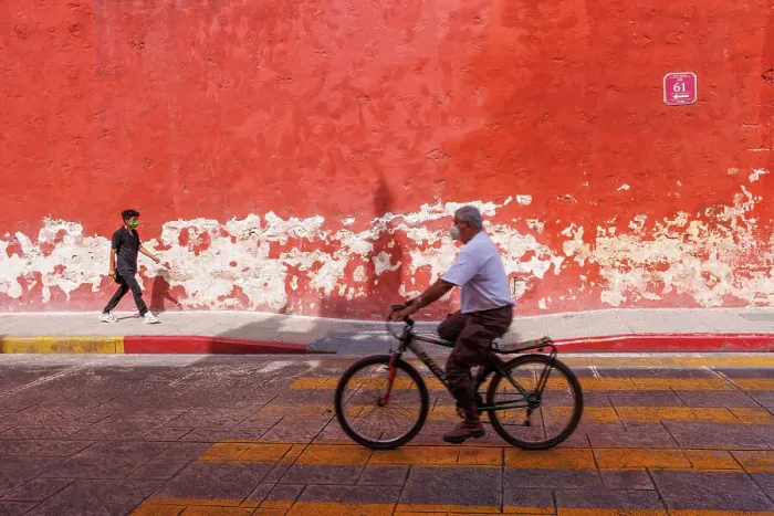 Framed Print : Colourful street scene, Merida, Yucatan, Mexico Framed Print : Colourful street scene, Merida, Yucatan, Mexico