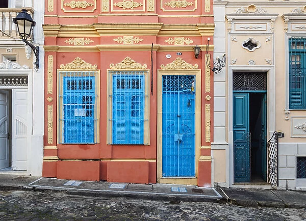 Colourful streets of Carmo, Historic Centre, Salvador, State of Bahia, Brazil