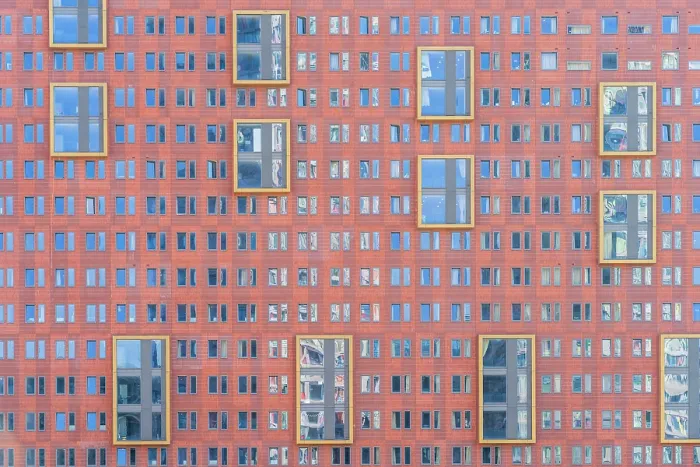 Framed Print : Colourful windows, Stratford, London, England Framed Print : Colourful windows, Stratford, London, England