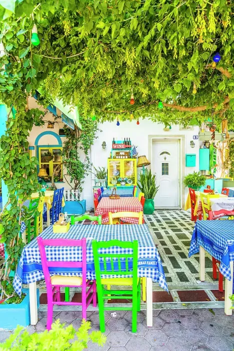 Framed Print : The colourful Zorbas restaurant in Kos Town, Kos, Dodecanese Islands, Greece Framed Print : The colourful Zorbas restaurant in Kos Town, Kos, Dodecanese Islands, Greece