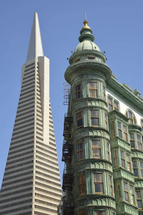 Framed Print : Columbus Tower (Sentinel Building) with Transamerica Pyramid to the left, San Francisco