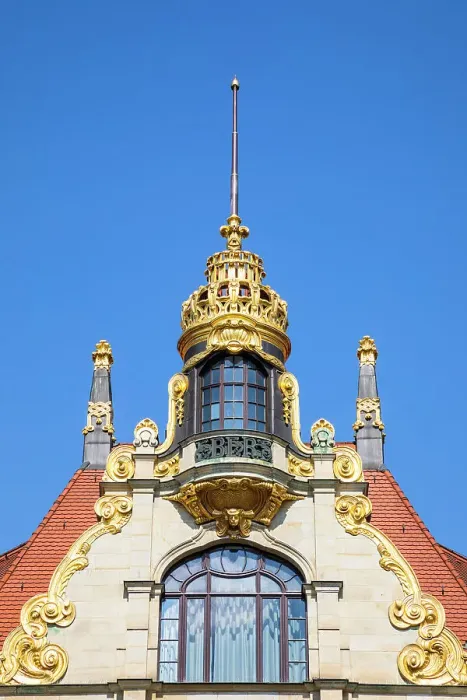 Framed Print : Commerzbank Haus (Kaufhaus Ebert), Thomaskirchhof, Leipzig, Saxony, Germany