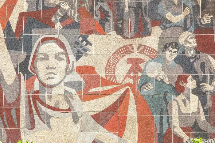 Framed Print : Communist propaganda mural on the Palace of Culture, Dresden, Saxony, Germany