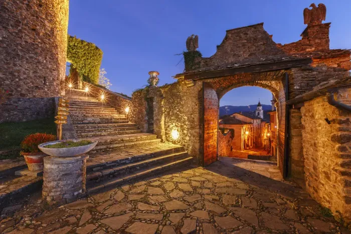 Framed Print : Compiano castle at dusk, Taro valley, Parma province, Emilia Romagna, Italy, Europe Framed Print : Compiano castle at dusk, Taro valley, Parma province, Emilia Romagna, Italy, Europe