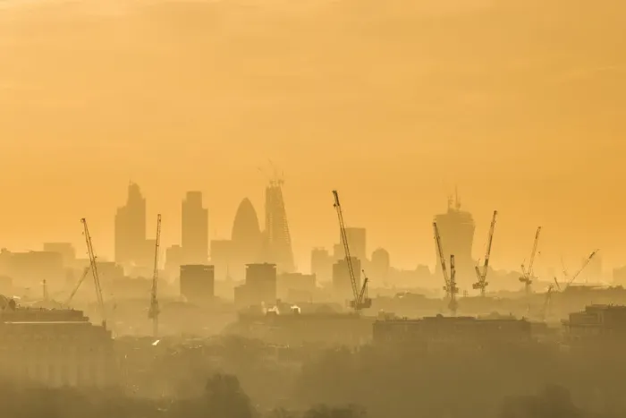 Framed Print : Construction cranes and City of London Skyline, London, England, UK Framed Print : Construction cranes and City of London Skyline, London, England, UK