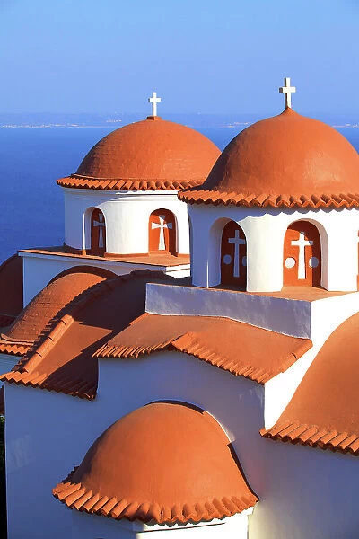 Convent Of Agios Savvas Above Pothia, Kalymnos, Dodecanese, Greek Islands, Greece, Europe