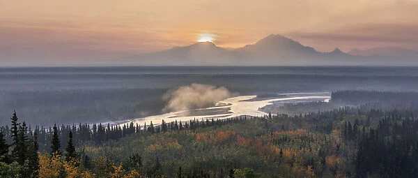 Copper river at sunrise, near copper center, Alaska