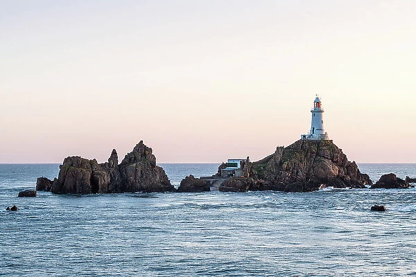 Corbiere Lighthouse at the high tide, Jersey, Channel Islands